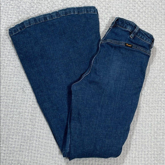 Wrangler Retro High Rise trumpet Flare Jeans  Western Cowgirl Bareback 29x34 - Picture 3 of 16
